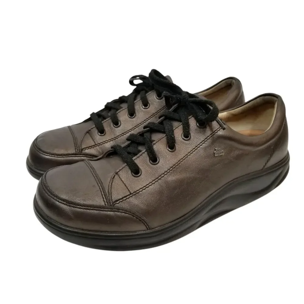 Finn Comfort Women's Ikebukuro Casual Walking Shoes Leather Sneakers Brown 9.5